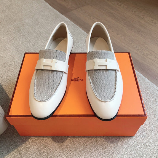 PARIS LOAFER WHITE MIX LIGHT GRAY CALFSKIN