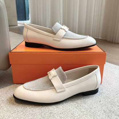 PARIS LOAFER WHITE MIX LIGHT GRAY CALFSKIN