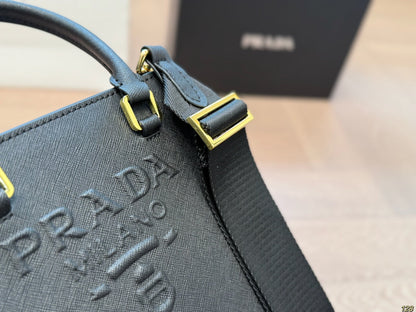 EMBOSSED LOGO MINI CROSSBODY BAG 19 IN BLACK SAFFIANO LEATHER