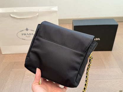 GOLD HARDWARE MINI BAG 18 IN BLACK RE-NYLON