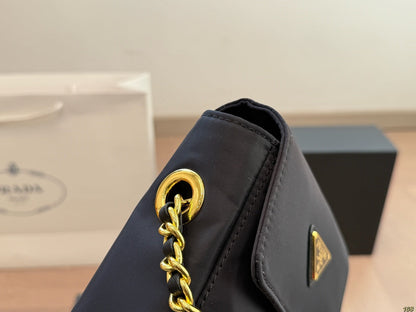 GOLD HARDWARE MINI BAG 18 IN BLACK RE-NYLON