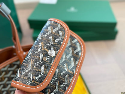 ANJOU MINI BAG 21 IN BROWN GOYARDINE CANVAS AND CALFSKIN