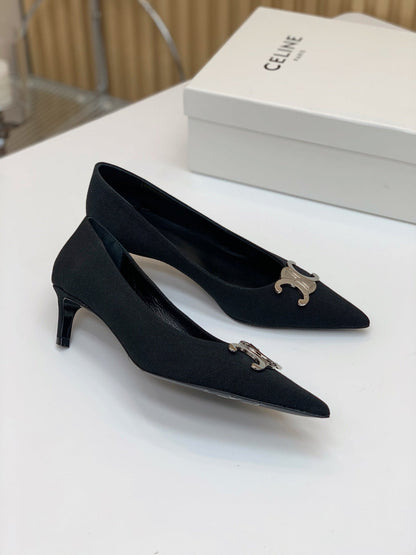 MEDIUM-HEELED 50MM PUMP IN BLACK SUEDE