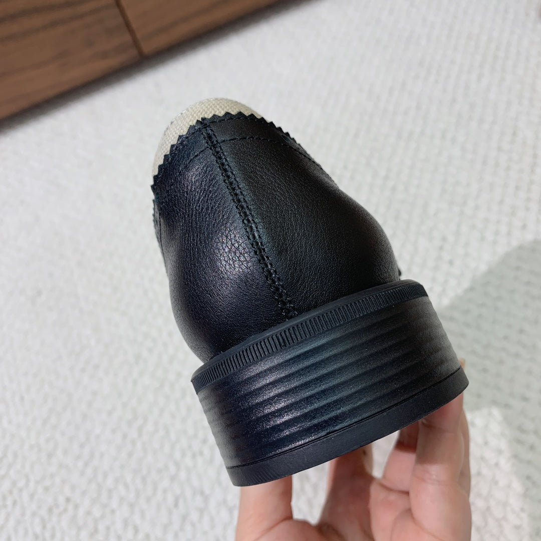 OXFORD SHOES BLACK MIX CREAM COWHIDE