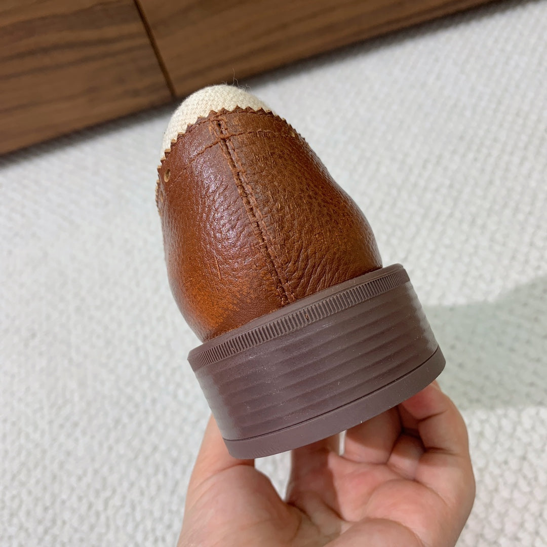 OXFORD SHOES WALNUT MIX CREAM COWHIDE