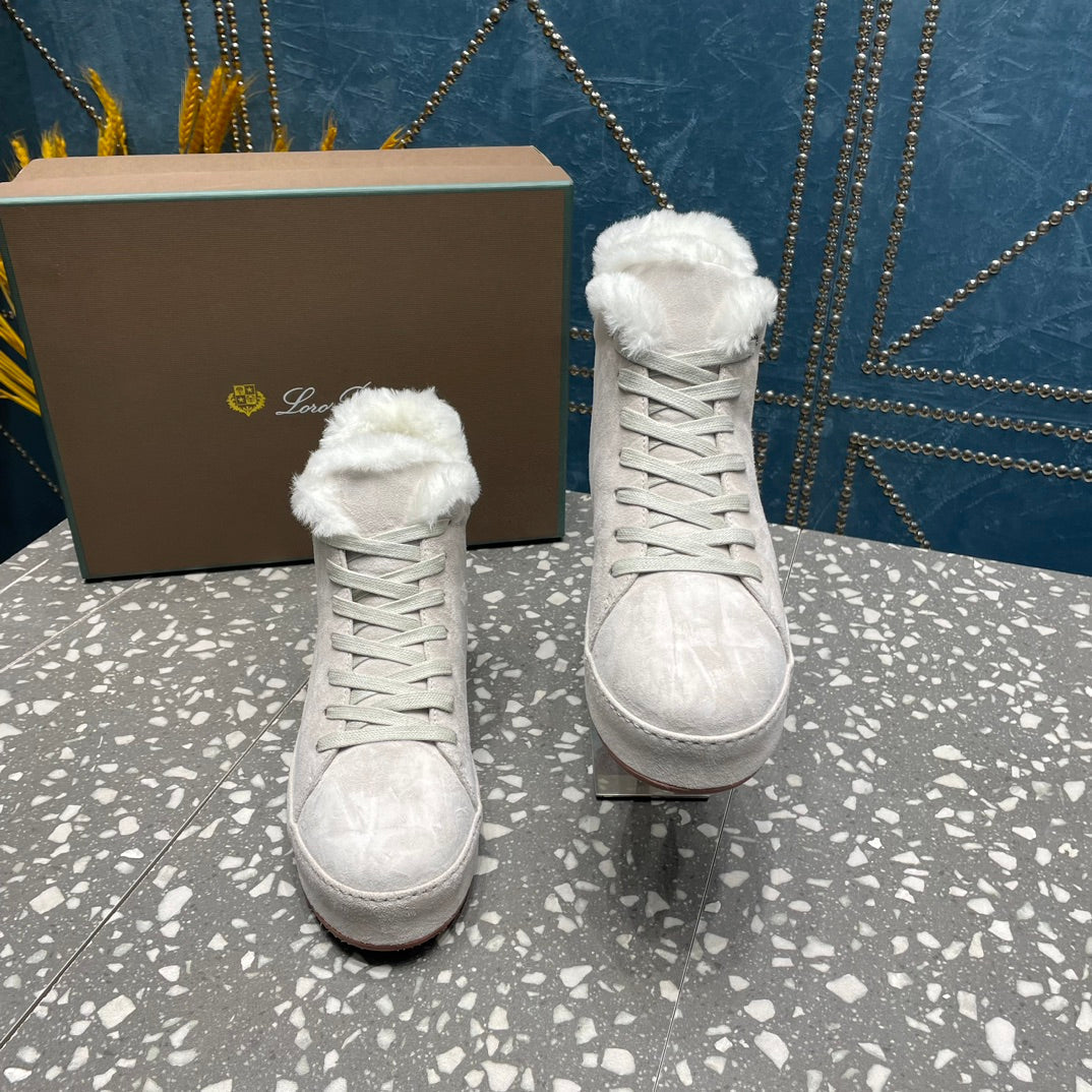 LP WINTER NUAGES HIGH SNEAKERS WHITE LAMBSKIN