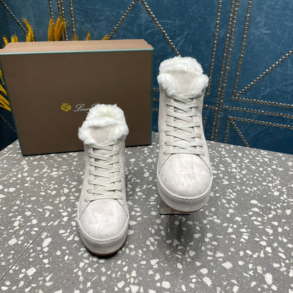 LP WINTER NUAGES HIGH SNEAKERS WHITE LAMBSKIN