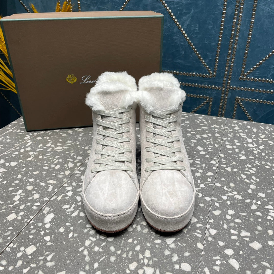 LP WINTER NUAGES HIGH SNEAKERS WHITE LAMBSKIN