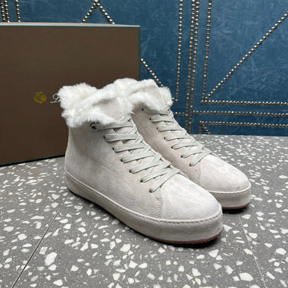 LP WINTER NUAGES HIGH SNEAKERS WHITE LAMBSKIN