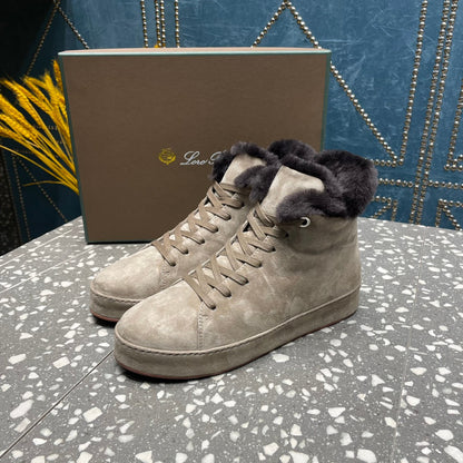 LP WINTER NUAGES HIGH SNEAKERS LIGHT GRAY LAMBSKIN