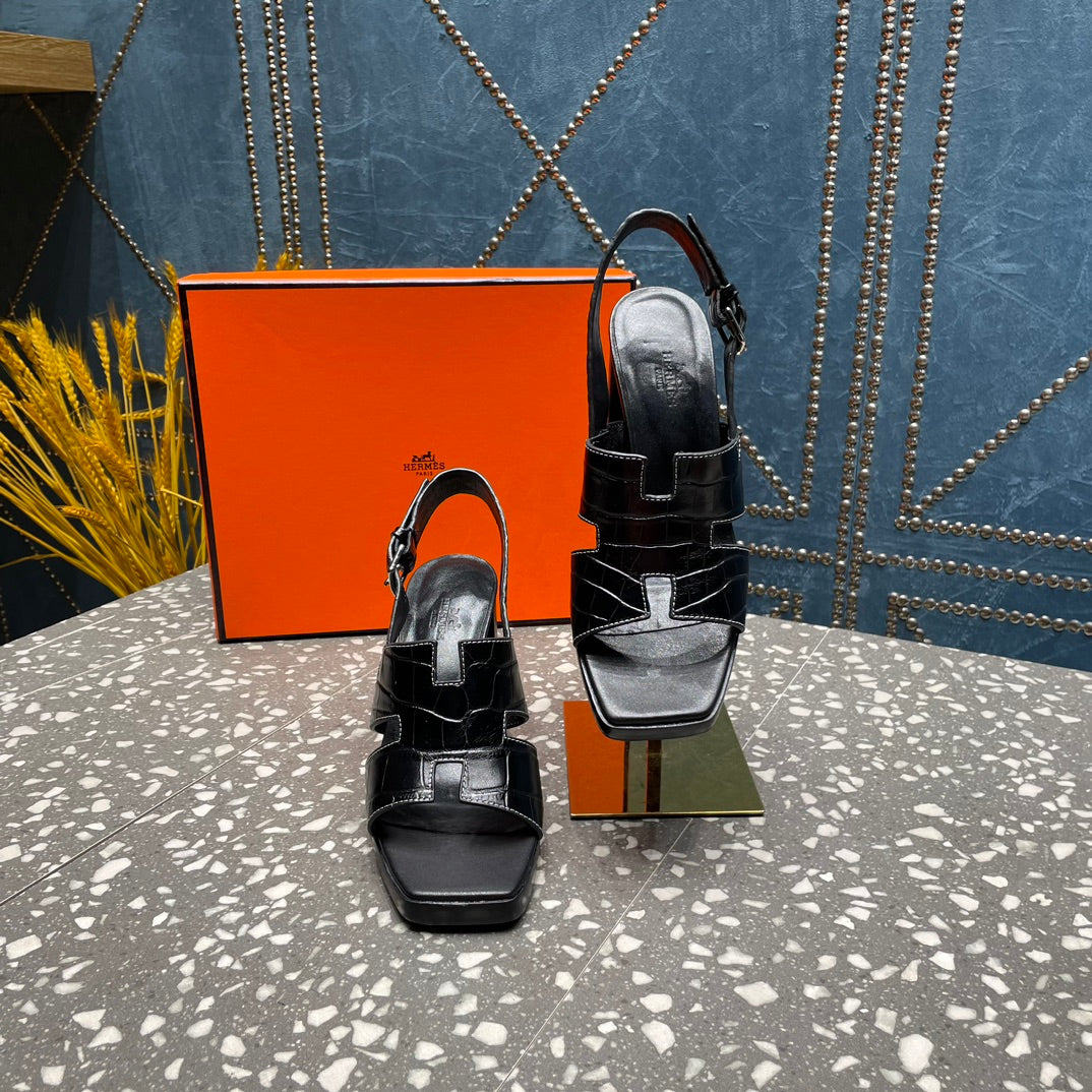 ERIS SANDAL 95 BLACK CALFSKIN