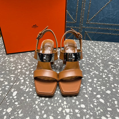 ILONA SANDAL 95 CARAMEL CALFSKIN