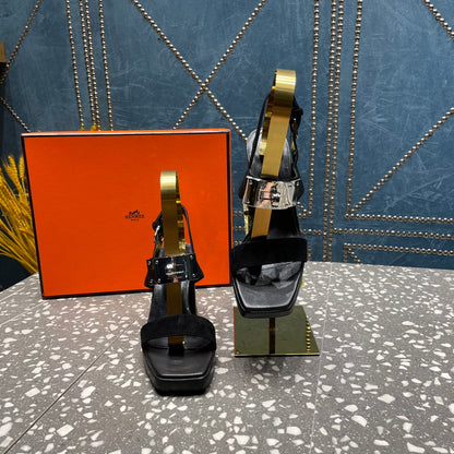 ILONA SANDAL 95 BLACK SUEDE