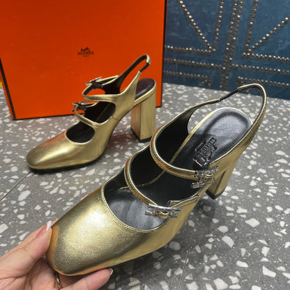 JACKIE 80 MM PUMP IN LIGHT GOLD CALFSKIN