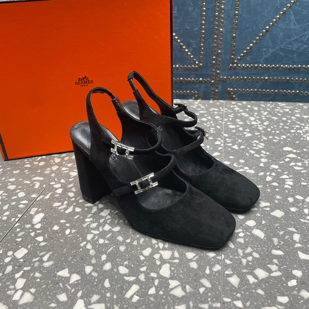 JACKIE 80 MM PUMP IN BLACK SUEDE