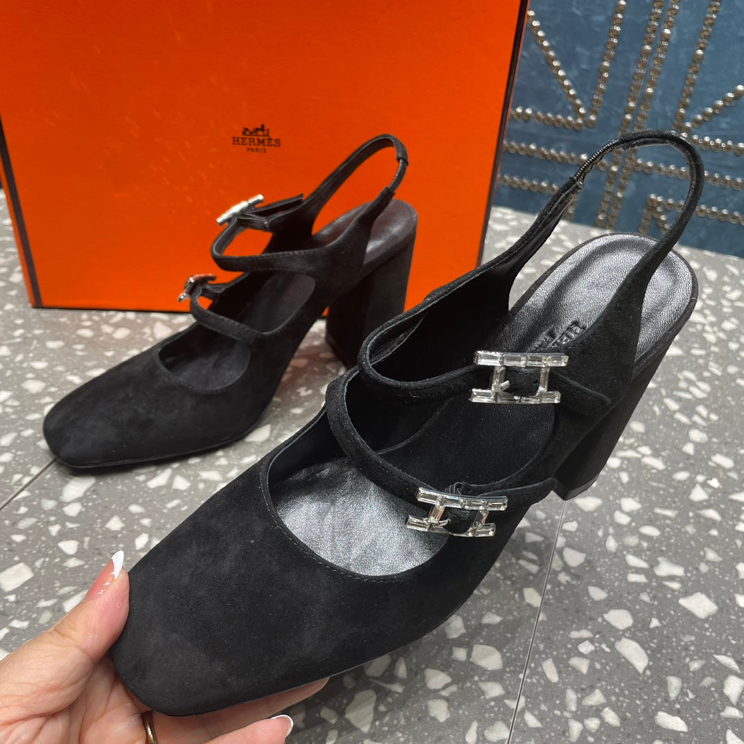 JACKIE 80 MM PUMP IN BLACK SUEDE