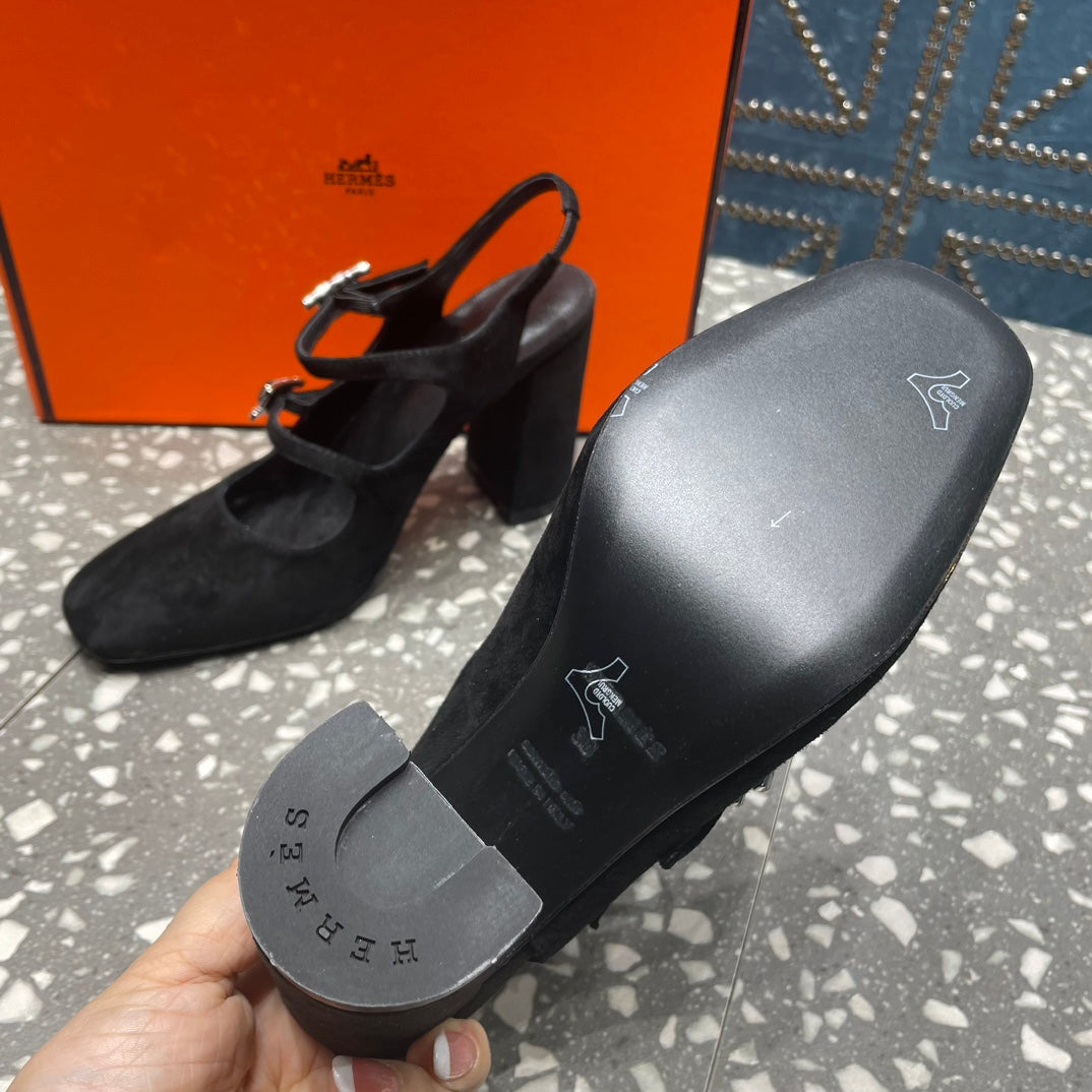 JACKIE 80 MM PUMP IN BLACK SUEDE