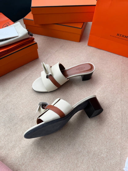 HIGH MULES IN WHITE CALFSKIN