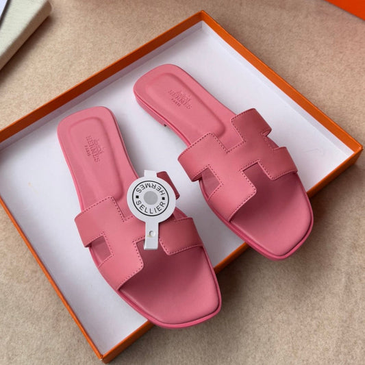 0RAN SANDALS IN ROSE PINK CALFSKIN