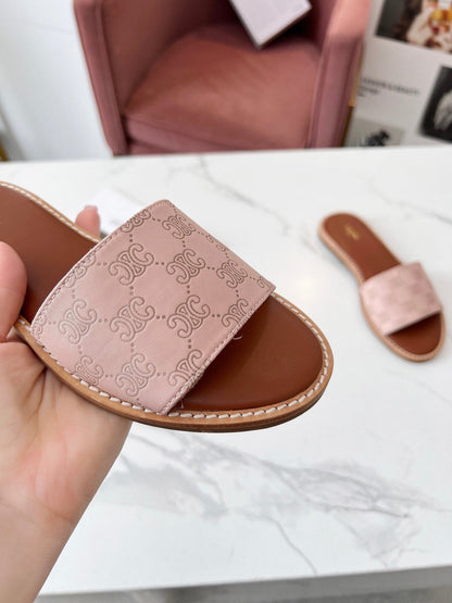 LYMPIA MULE DESERT SAND BEIGE CANVAS EMBROIDERED LOGO