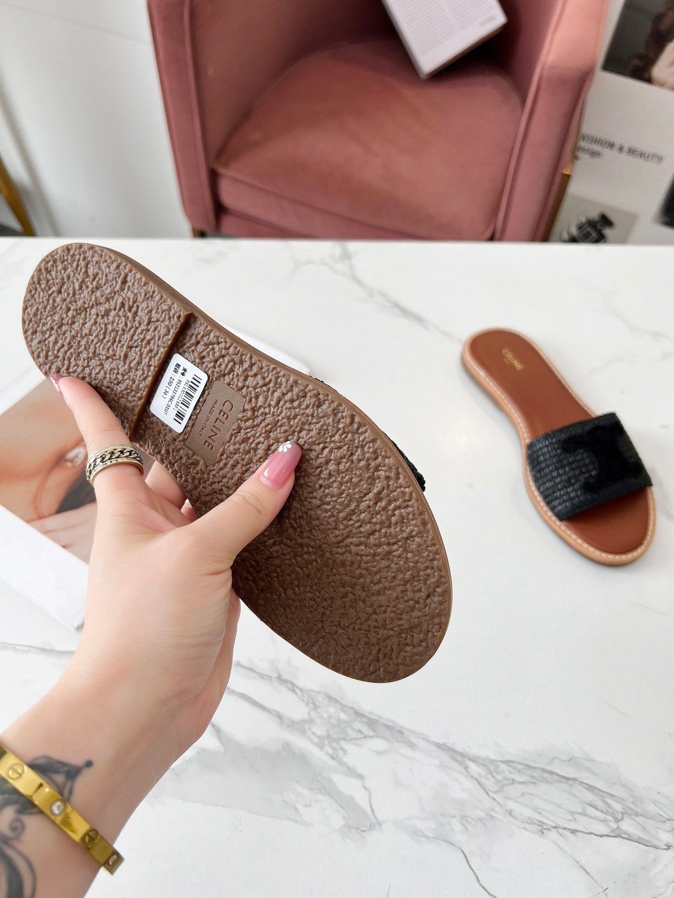 LYMPIA MULE BLACK RAFFIA AND WOOL