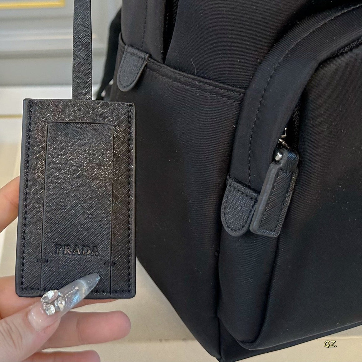 FRONT ZIP POCKET BACKPACK 35 IN BLACK RE-NYLON