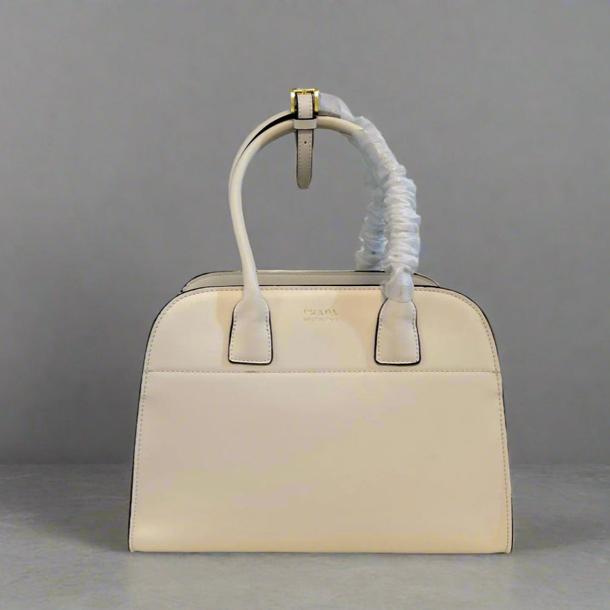 GALLERIA TOP HANDLE BAG 32 IN OFF WHITE SAFFIANO LEATHER