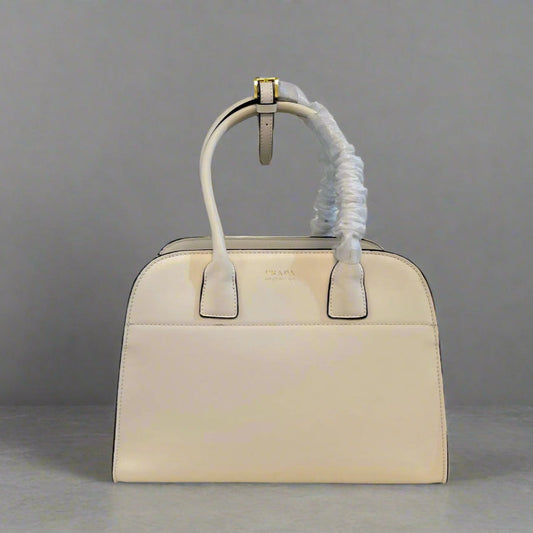GALLERIA TOP HANDLE BAG 32 IN OFF WHITE SAFFIANO LEATHER