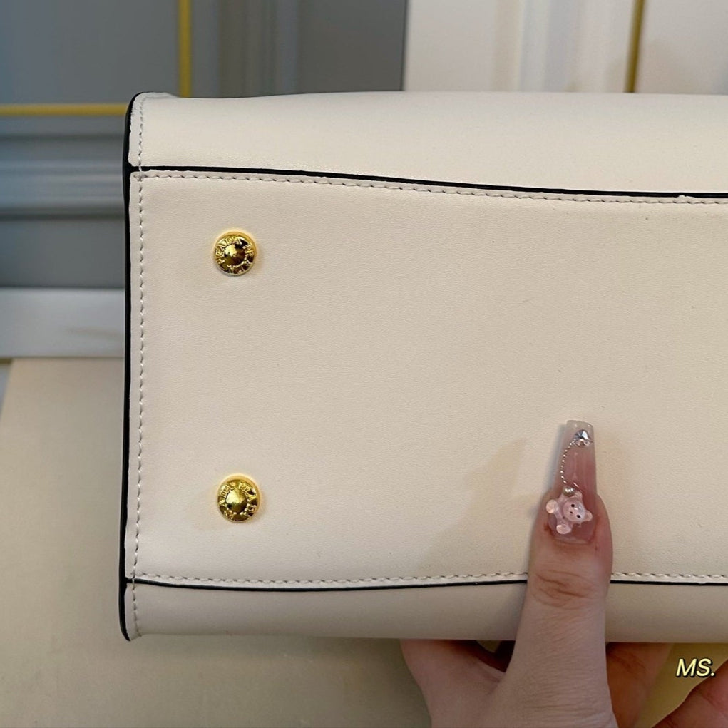 GALLERIA TOP HANDLE BAG 32 IN OFF WHITE SAFFIANO LEATHER