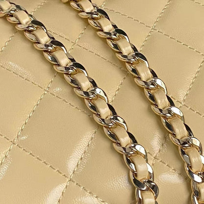 MEDIUM CAMERA BAG 23 IN BEIGE YELLOW LAMBSKIN GOLD HARDWARE