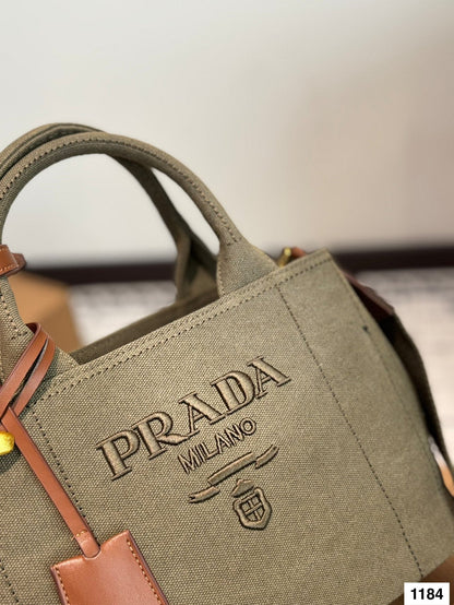 CANAPA TOTE BAG 26 IN OLIVE GREEN DENIM