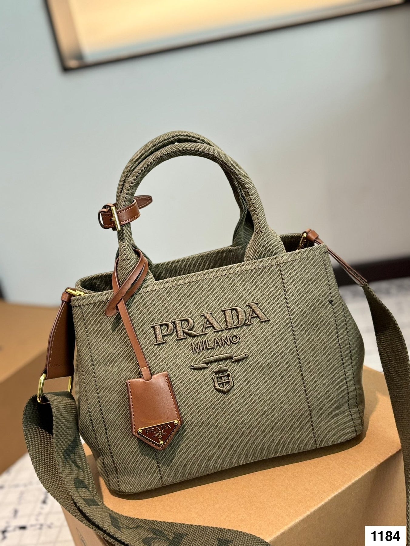 CANAPA TOTE BAG 26 IN OLIVE GREEN DENIM