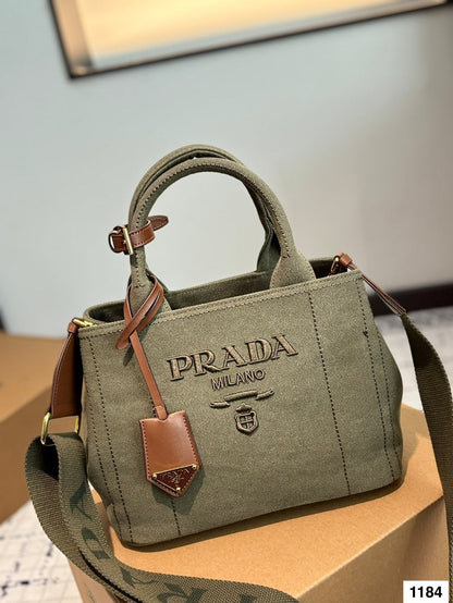 CANAPA TOTE BAG 26 IN OLIVE GREEN DENIM