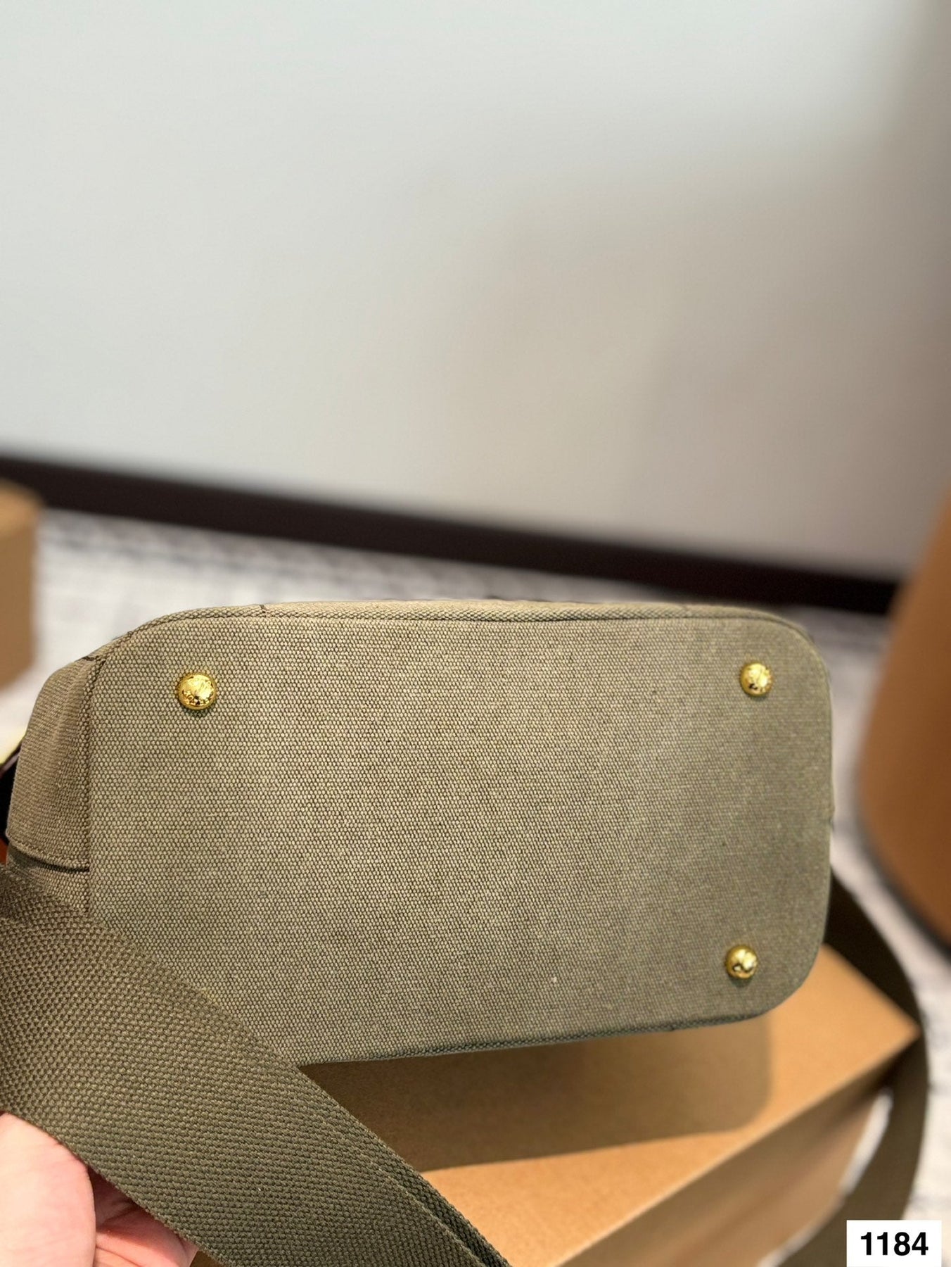 CANAPA TOTE BAG 26 IN OLIVE GREEN DENIM