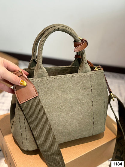 CANAPA TOTE BAG 26 IN OLIVE GREEN DENIM