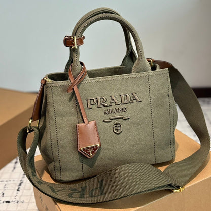 CANAPA TOTE BAG 26 IN OLIVE GREEN DENIM