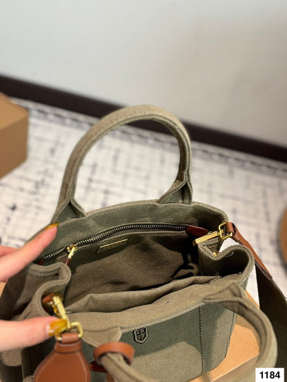 CANAPA TOTE BAG 26 IN OLIVE GREEN DENIM