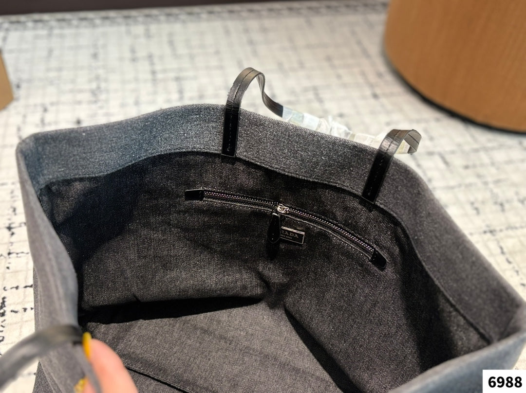 CANAPA LARGE TOTE BAG 38 IN DARK GREY RE-NYLON