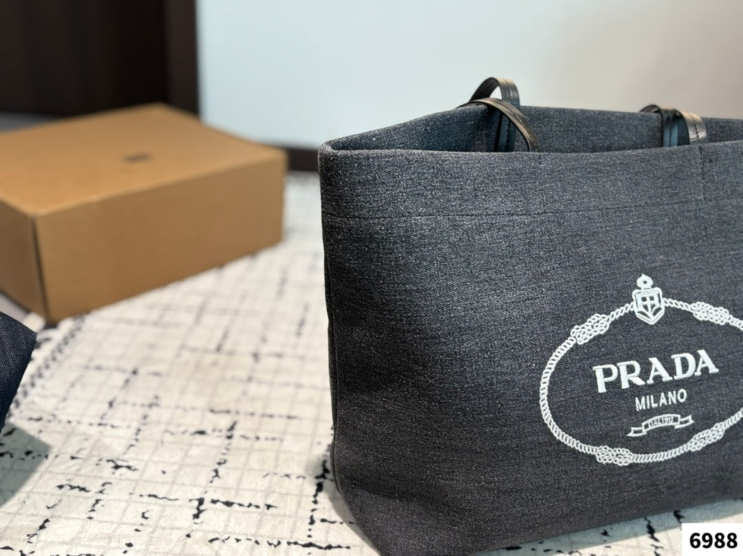 CANAPA LARGE TOTE BAG 38 IN DARK GREY RE-NYLON