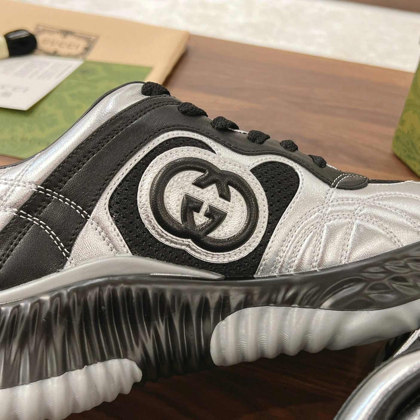 GG RIPPLE SNEAKER BLACK Silver