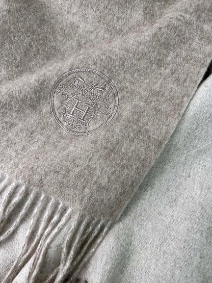 DOUBLE-FACE SCARF 200 CM IN GREY CASHMERE