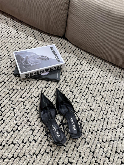 PRA PATENT LEATHER SLINGBACK PUMPS BLACK