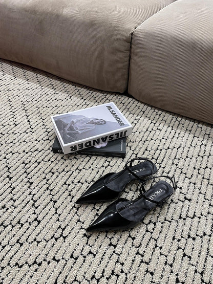 PRA PATENT LEATHER SLINGBACK PUMPS BLACK