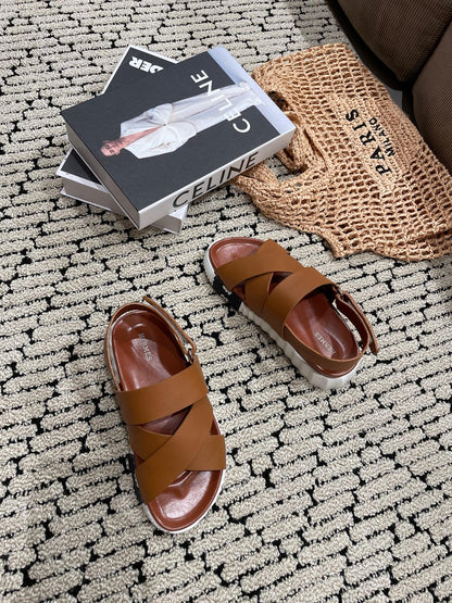 ELECTRIC SANDAL CHOCOLATE CALFSKIN