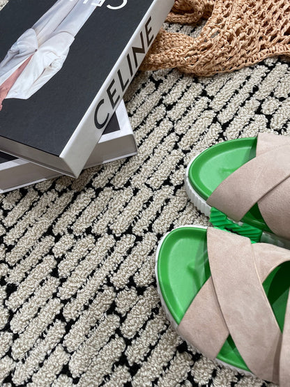 ELECTRIC SANDAL GREEN MIX LIGHT GRAY SUEDE