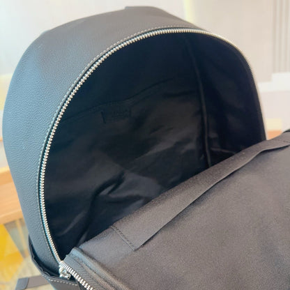 FRONT ZIP POCKET BACKPACK 40 IN BLACK SAFFIANO LEATHER