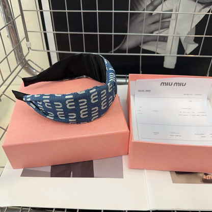 DENIM LETTER HEADBAND BALTIC BLUE MIX WHITE 205578