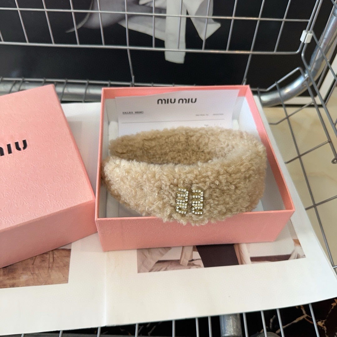 HAIRBAND IN BEIGE SHEARLING 402984