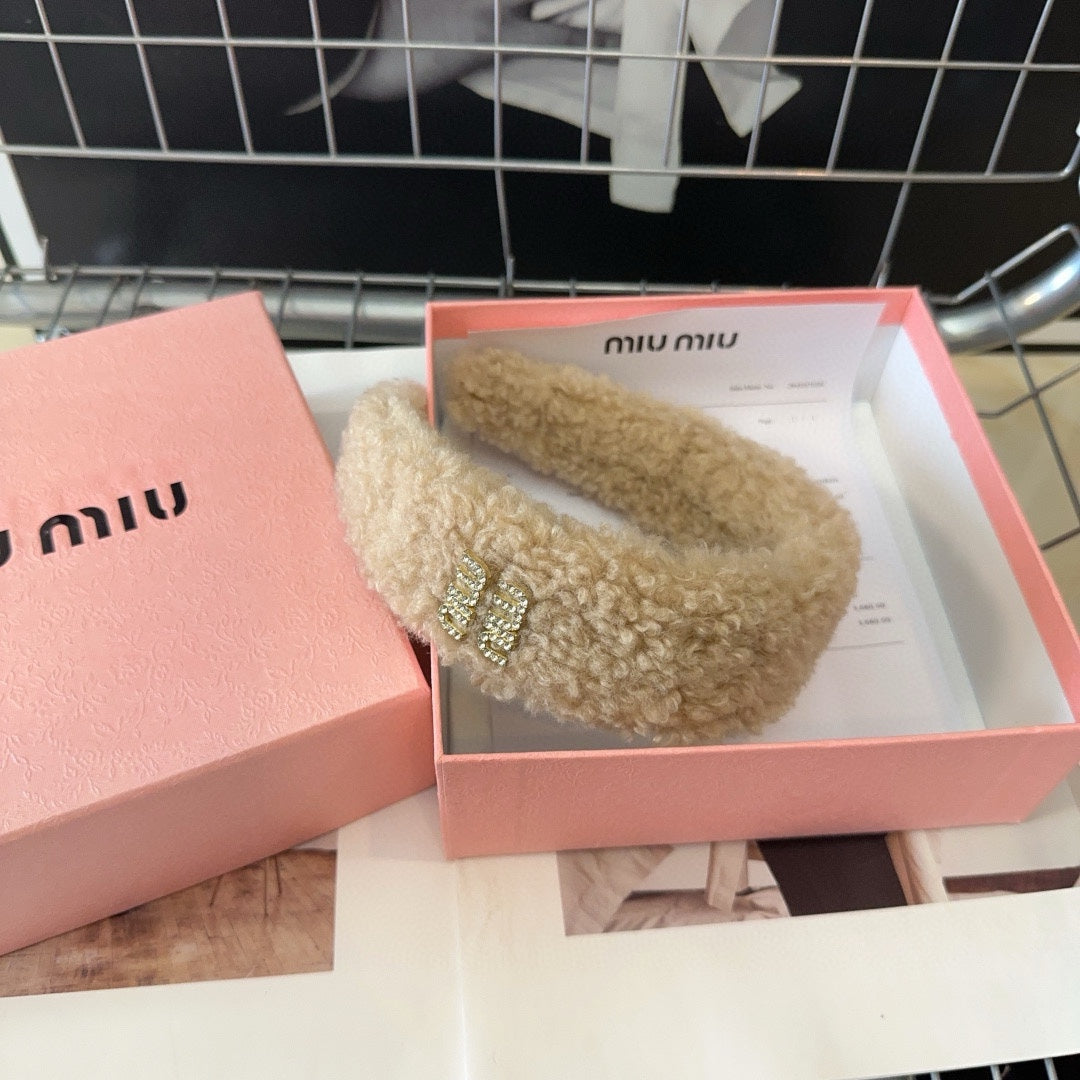 HAIRBAND IN BEIGE SHEARLING 402984