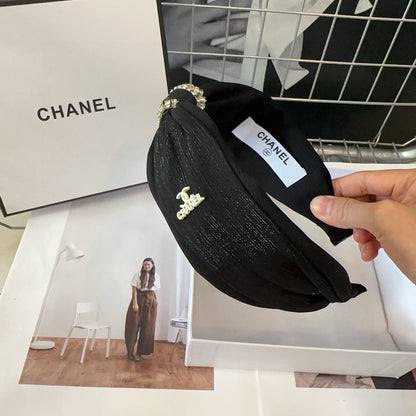 BLACK SILK AND FABRIC HAIRBAND 410877